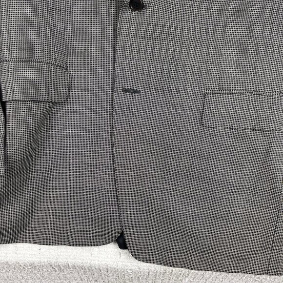 Canali Italy Blue Label Super 130 White / Black Abstract AOP Two Button Suit 54L - Picture 6 of 16